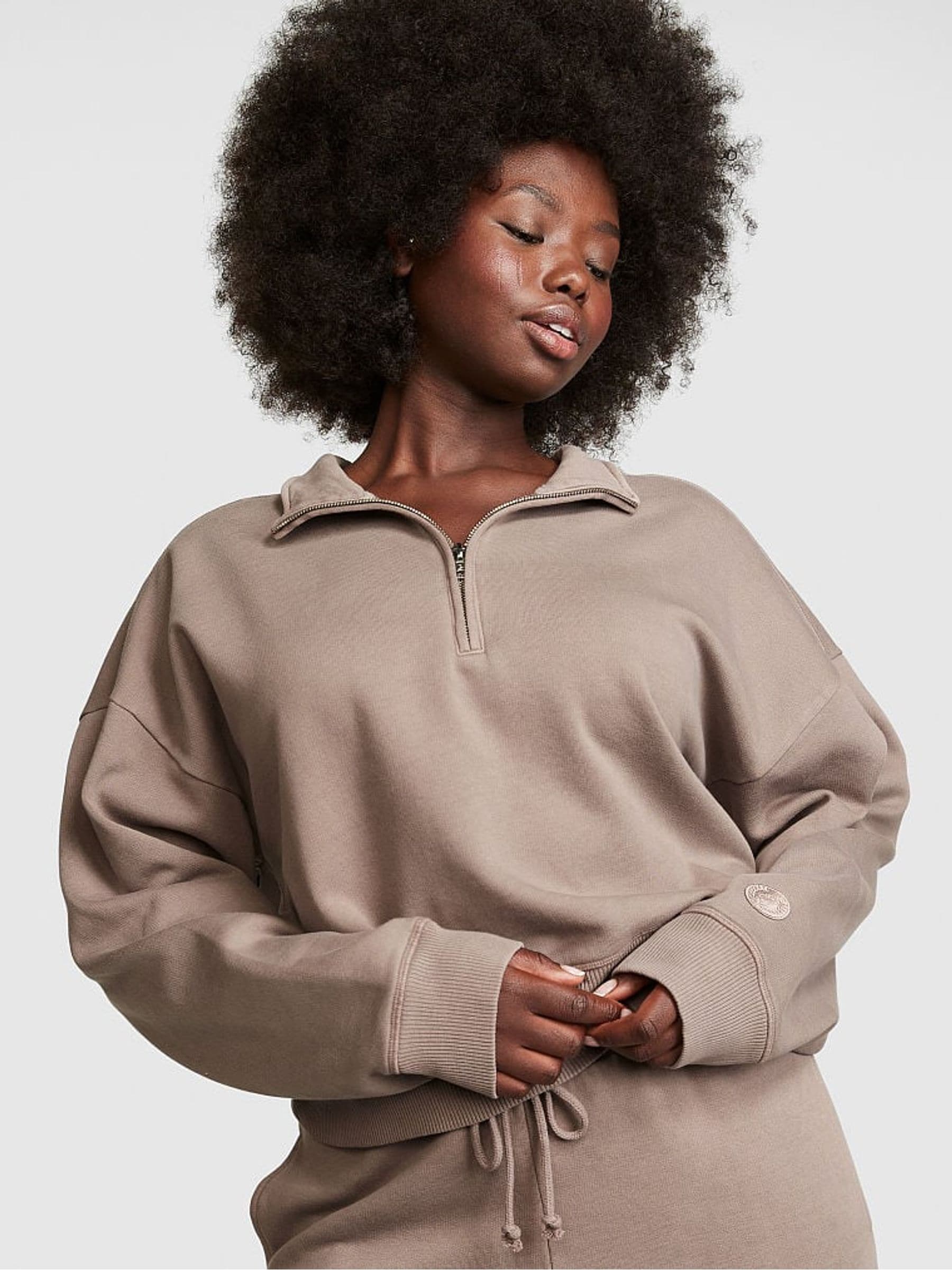 Buy Victoria s Secret PINK Iced Coffee Brown Fleece Sweatshirt from Next Luxembourg