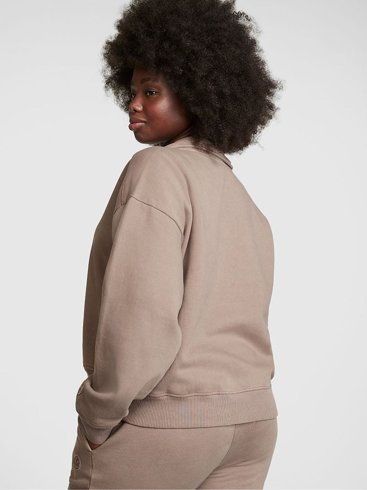 Victoria's Secret PINK Iced Coffee Brown Fleece Sweatshirt - Image 2 of 4