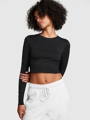 Victoria's Secret Pure Black Active Long Sleeve T-Shirt - Image 1 of 3