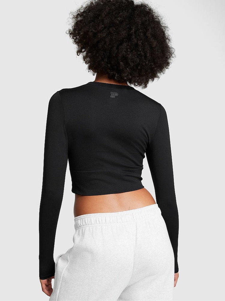 Victoria's Secret Pure Black Active Long Sleeve T-Shirt - Image 2 of 3