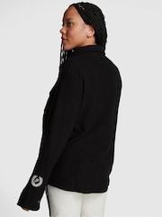 Victoria's Secret PINK Black Reverse Fleece Shacket - Image 2 of 3