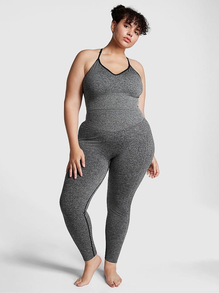 Victoria's Secret PINK Pure Black Marl Cropped Low Impact Sports Bra - Image 1 of 2 Victoria's Secret PINK Pure Black Marl Cropped Low Impact Sports Bra - Image 1 of 2