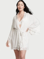Victoria's Secret Coconut White Modal Lace Robe - Image 1 of 3