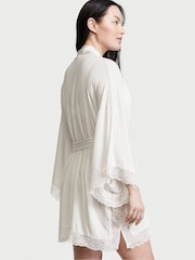 Victoria's Secret Coconut White Modal Lace Robe - Image 2 of 3