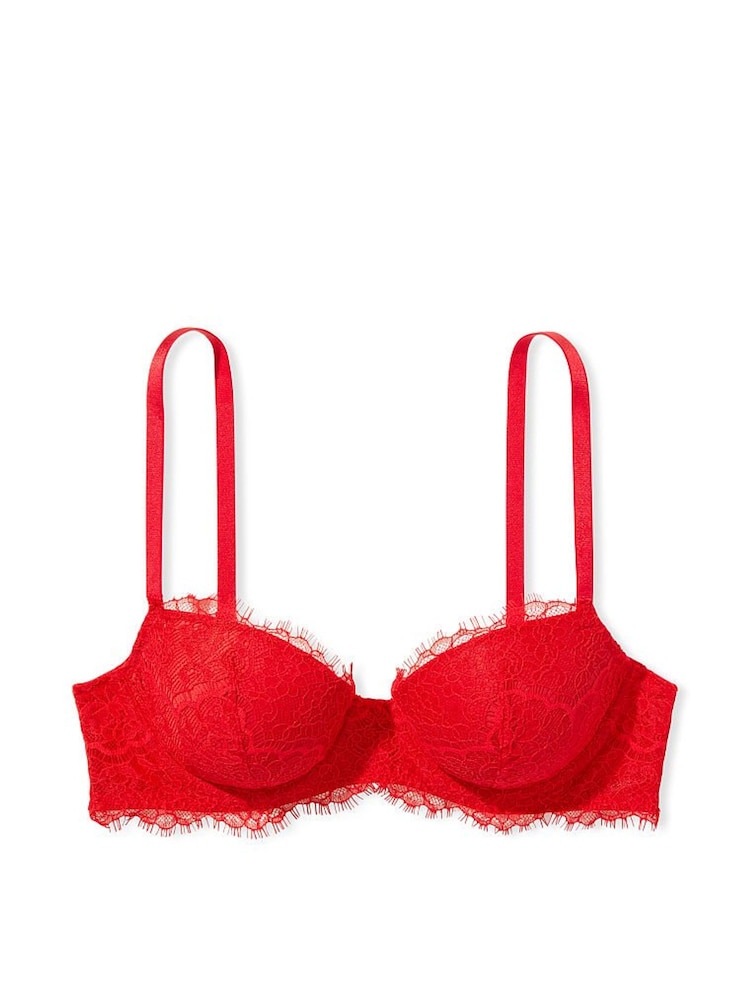 Victoria's Secret Lipstick Red Lace Lightly Lined Demi Bra - Image 3 of 3 Victoria's Secret Lipstick Red Lace Lightly Lined Demi Bra - Image 3 of 3