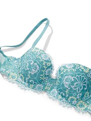 Victoria's Secret Runaway Teal Blue Lace Lightly Lined Demi Bra - Image 4 of 4