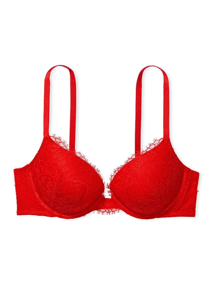 Victoria's Secret Lipstick Red Lace Push Up Bra - Image 3 of 3 Victoria's Secret Lipstick Red Lace Push Up Bra - Image 3 of 3