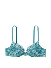 Victoria's Secret Runaway Teal Blue Lace Push Up Bra - Image 3 of 4