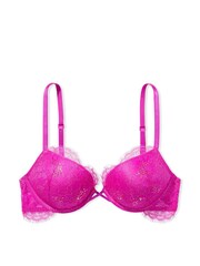 Victoria's Secret Very Fuschia Pink Bombshell AddCups Lace Shimmer PushUp Bra - Image 3 of 4