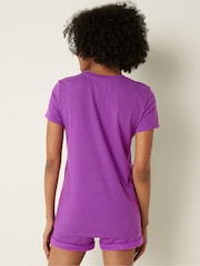 Victoria's Secret PINK Neon Purple Classic Logo Everyday Tee - Image 2 of 4