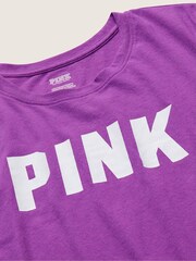 Victoria's Secret PINK Neon Purple Classic Logo Everyday Tee - Image 4 of 4