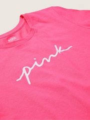 Victoria's Secret PINK Capri Pink Script Logo Everyday Tee - Image 4 of 4