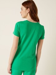 Victoria's Secret PINK Electric Green Script Logo Everyday Tee - Image 2 of 4