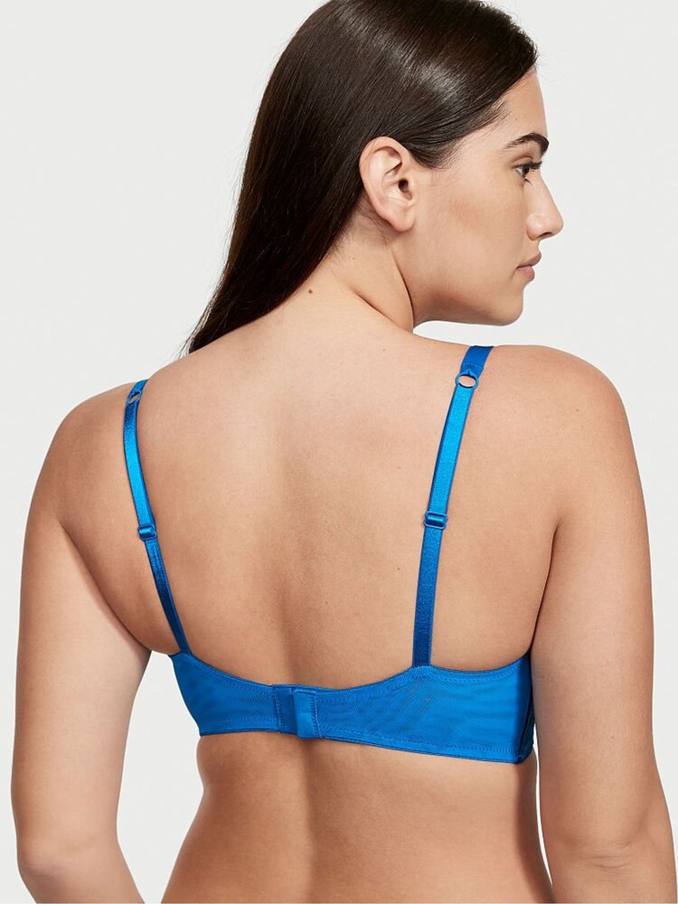Victoria's Secret Enamel Blue Add 2 Cups Shine Strap Lace Push Up Bra - Image 2 of 4