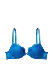 Victoria's Secret Enamel Blue Add 2 Cups Shine Strap Lace Push Up Bra - Image 3 of 4