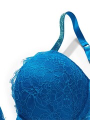 Victoria's Secret Enamel Blue Add 2 Cups Shine Strap Lace Push Up Bra - Image 4 of 4