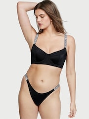 Victoria's Secret Black Longline Shine Strap Swim Bikini Top - Image 1 of 1