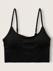 Victoria's Secret PINK Black Seamless Lightly Lined Low Impact Sport Crop Top - Image 1 of 2