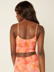 Victoria's Secret PINK Beige Tie Dye Nude Seamless Lightly Lined Low Impact Sport Crop Top - Image 2 of 4