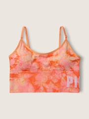 Victoria's Secret PINK Beige Tie Dye Nude Seamless Lightly Lined Low Impact Sport Crop Top - Image 3 of 4
