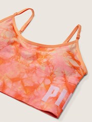 Victoria's Secret PINK Beige Tie Dye Nude Seamless Lightly Lined Low Impact Sport Crop Top - Image 4 of 4