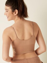 Victoria's Secret PINK Mocha Latte Nude Seamless Lightly Lined Low Impact Sports Bra - Image 2 of 4