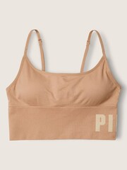 Victoria's Secret PINK Mocha Latte Nude Seamless Lightly Lined Low Impact Sports Bra - Image 3 of 4