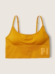 Victoria's Secret PINK Golden Mustard Yellow Seamless Lightly Lined Low Impact Sport Crop Top - Image 3 of 4