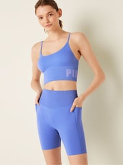 Victoria's Secret PINK Blue Dawn Seamless Lightly Lined Low Impact Sport Crop Top - Image 1 of 4