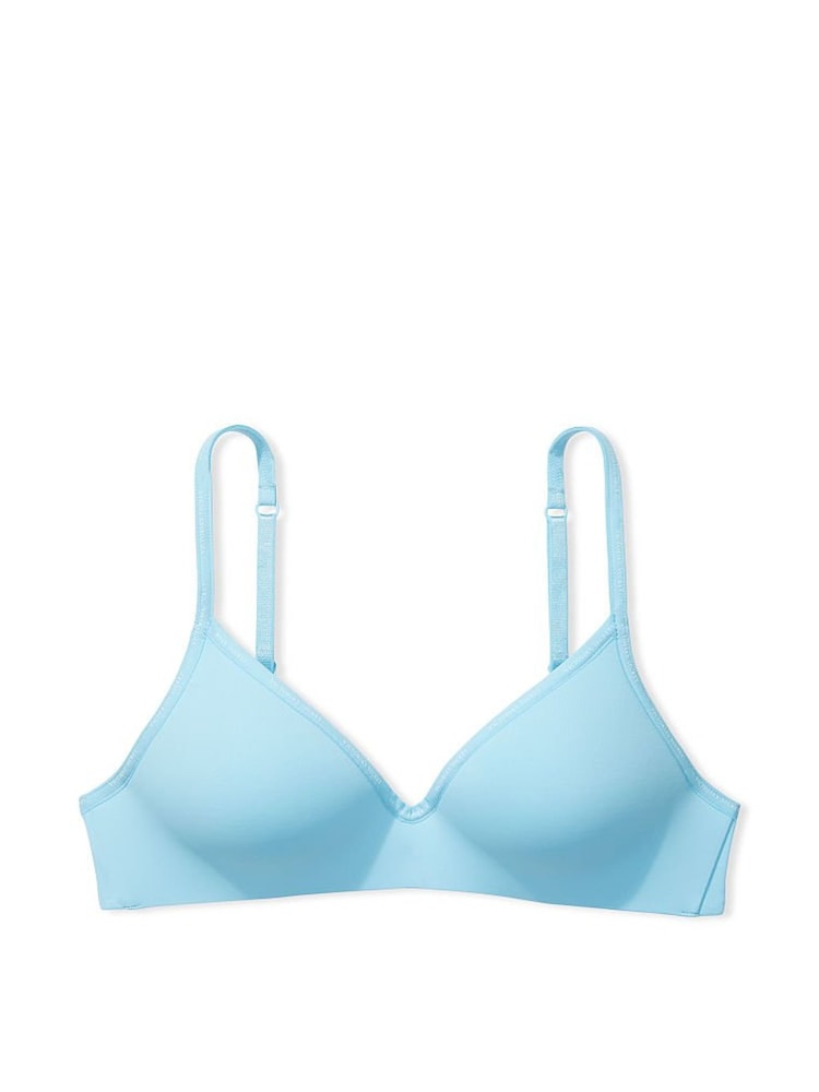 Victoria's Secret Breaker Blue Smooth Logo Strap Lightly Lined Non Wired T-Shirt Bra - Image 3 of 3 Victoria's Secret Breaker Blue Smooth Logo Strap Lightly Lined Non Wired T-Shirt Bra - Image 3 of 3