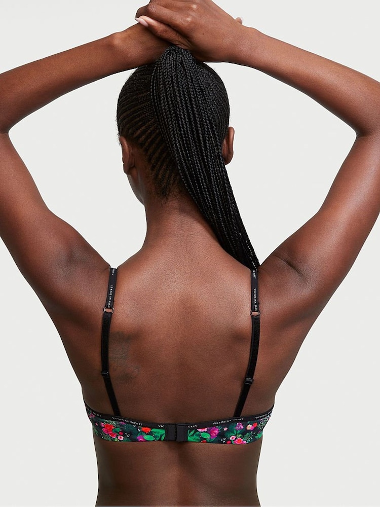 Victoria's Secret Black Roses In The Garden Smooth Logo Strap Lightly Lined Non Wired T-Shirt Bra - Image 2 of 4 Victoria's Secret Black Roses In The Garden Smooth Logo Strap Lightly Lined Non Wired T-Shirt Bra - Image 2 of 4
