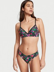 Victoria's Secret Black Roses In The Garden Smooth Logo Strap Lightly Lined Non Wired T-Shirt Bra - Image 3 of 4