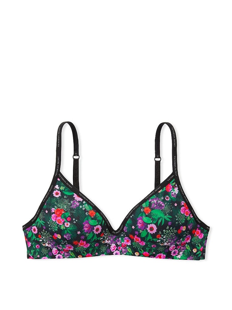 Victoria's Secret Black Roses In The Garden Smooth Logo Strap Lightly Lined Non Wired T-Shirt Bra - Image 4 of 4 Victoria's Secret Black Roses In The Garden Smooth Logo Strap Lightly Lined Non Wired T-Shirt Bra - Image 4 of 4