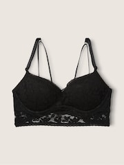 Victoria's Secret PINK Pure Black Lace Wired Push Up Bralette - Image 3 of 4