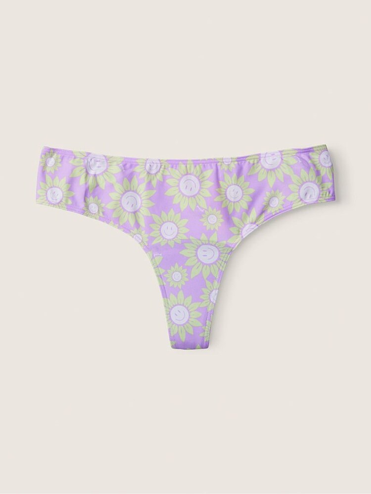 Victoria's Secret PINK Purple Petal Sunflower Print Period Thong Knickers - Image 2 of 3