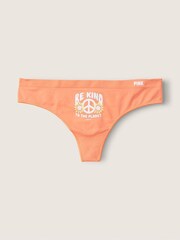 Victoria's Secret PINK Coral Cream Orange Thong Knickers - Image 1 of 2