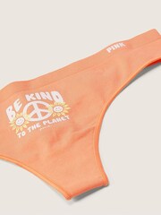 Victoria's Secret PINK Coral Cream Orange Thong Knickers - Image 2 of 2