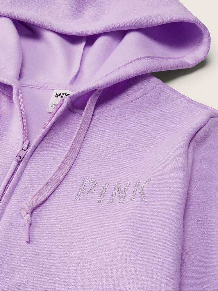 Victoria's Secret PINK Purple Petal With Shine Logo Everyday Lounge Perfect FullZip - Image 6 of 6 Victoria's Secret PINK Purple Petal With Shine Logo Everyday Lounge Perfect FullZip - Image 6 of 6