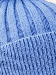 Lipsy Blue Super Soft Ribbed Bobble Hat - Image 2 of 4