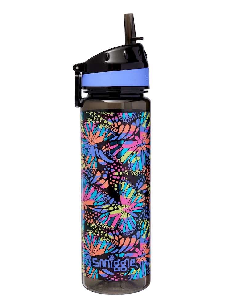 Smiggle Blue Butterfly Vivid Drink Up Plastic Drink Bottle 650ml - Image 2 of 2