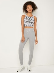 Victoria's Secret PINK Heather Charcoal Grey Fleece Full Length Jogger - Image 1 of 4