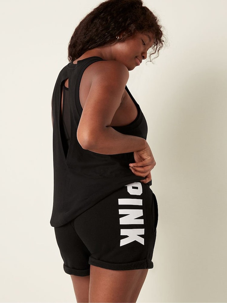 Victoria's Secret PINK Pure Black Logo Lounge Short - Image 2 of 5