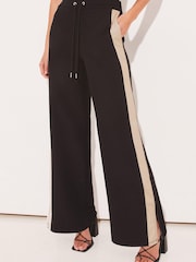 Lipsy Tipped Black Side Stripe Wide Leg Trousers - Image 1 of 4