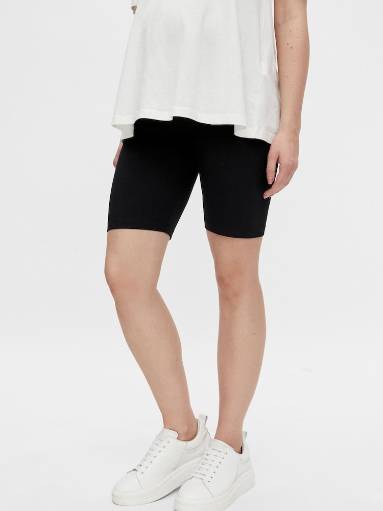 Mamalicious Black Maternity 2 Pack Jersey Cycling Shorts - Image 1 of 5 Mamalicious Black Maternity 2 Pack Jersey Cycling Shorts - Image 1 of 5