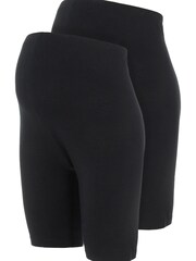 Mamalicious Black Maternity 2 Pack Jersey Cycling Shorts - Image 5 of 5