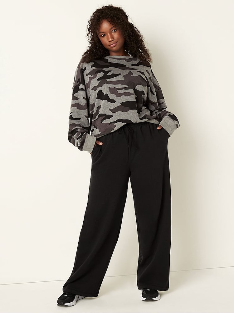 Victoria's Secret PINK Black Wide Leg Wide Leg Jogger - Image 1 of 4