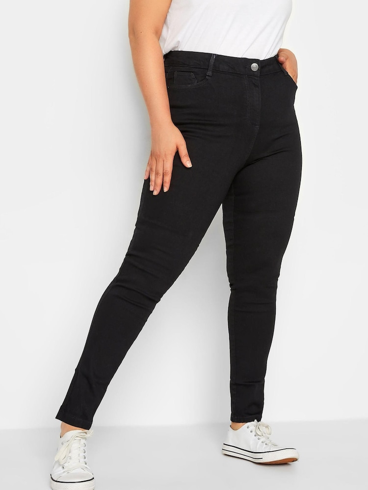 Yours Curve Black Skinny Stretch AVA Jeans - Image 1 of 4