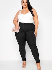 Yours Curve Black Skinny Stretch AVA Jeans - Image 4 of 4
