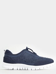Yours Curve Blue Extra Wide Fit Wide Fit Titania Gem Trainers - Image 1 of 4