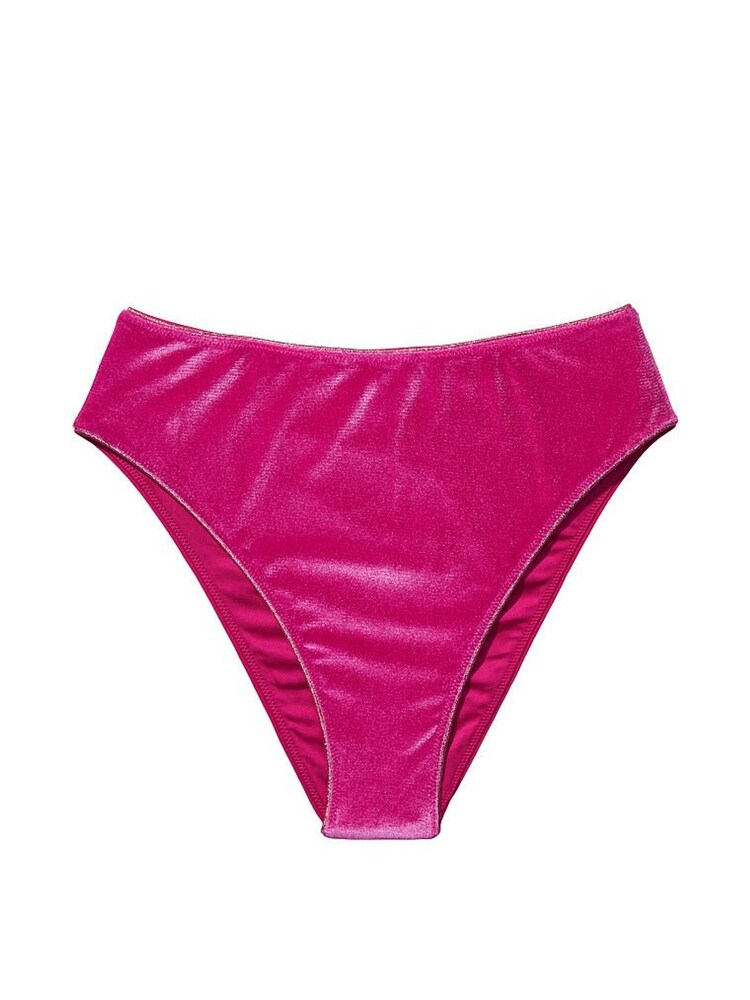 Victoria's Secret Berry Blush Pink Velvet High Waist Cheeky Swim Bikini Bottom - Image 3 of 3